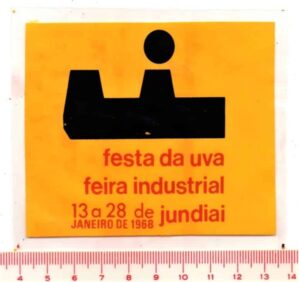 Antigo Plastico Adesivo Festa da Uva e Feira Industrial de Jundiai – Anos 60