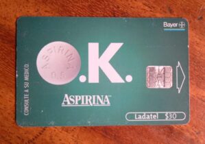 Cartão México Ladatel Chip / Midia Aspirina da Bayer O.K.