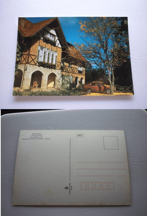 CARTÃO POSTAL BLUMENAU CIDADE JARDIM .