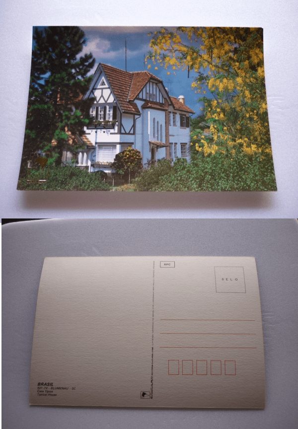 CARTÃO POSTAL BLUMENAU SC. CASA TIPICA .