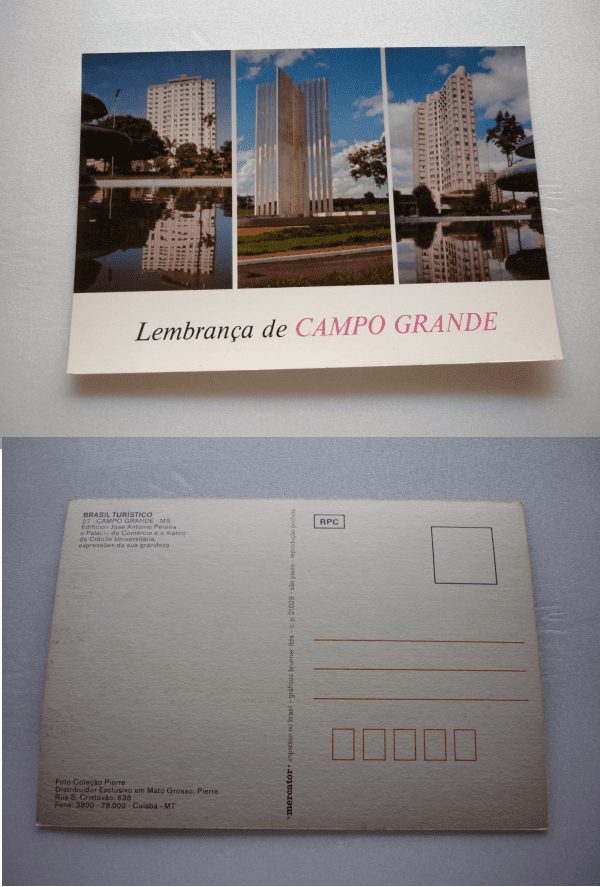 CARTÃO POSTAL LEMBRANÇA DE CAMPO GRANDE .