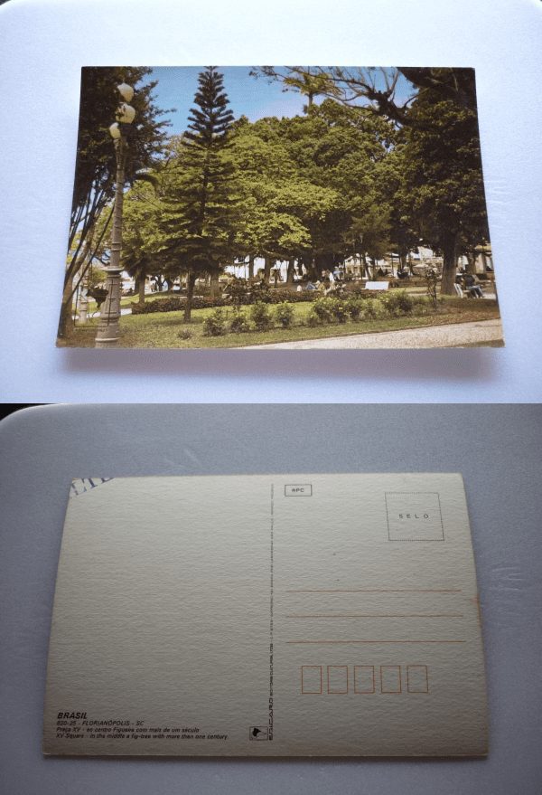 CARTÃO POSTAL PRAÇA XV SC, AO CENTRO FIGUEIRA