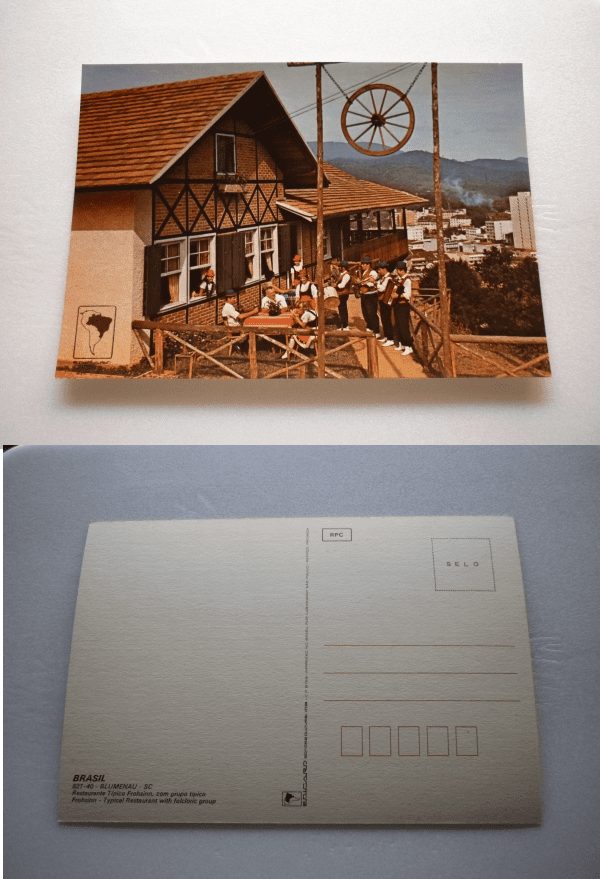CARTÃO POSTAL RESTAURANTE TIPICO FROHSINN SC . .