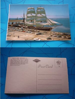 CARTÃO POSTAL "STAR OF INDIA," SAN DIEGO, CA.