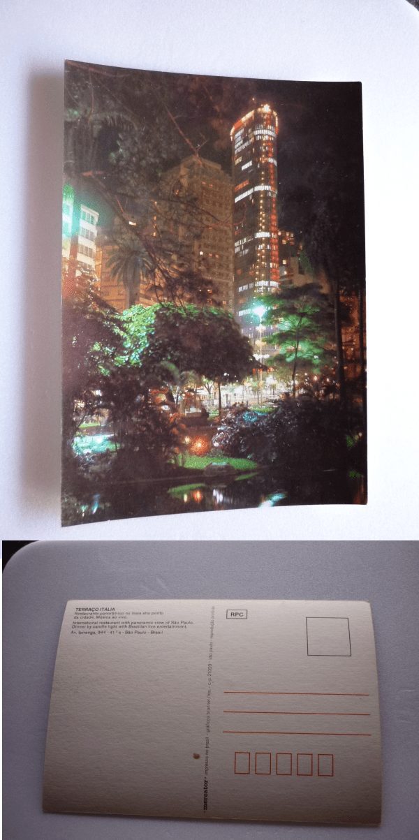 CARTÃO POSTAL TERRAÇO ITÁLIA .