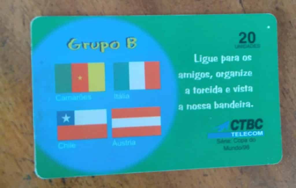 Cartão Telefone CTBC Copa do Mundo 98 / Grupo B