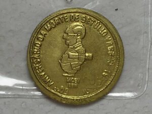 Medalha Aniversário 50 anos da Morte de Getúlio vargas 1954/2004 / Cunhada sobre 2 Cruzeiros 1946 / m100.6