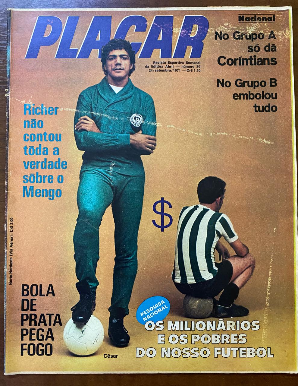 | Casa do Colecionador Revista Placar N 80 - Setembro de 1971