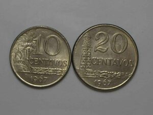 10 e 20 Centavos - 1967 - Índio - Flor de cunho