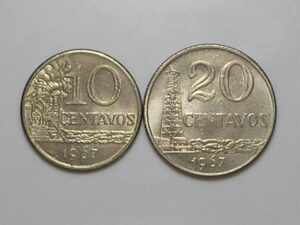 10 e 20 Centavos - 1967 - Índio - S/Fc