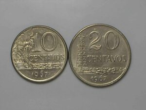 10 e 20 Centavos - 1967 - Índio - S/Fc