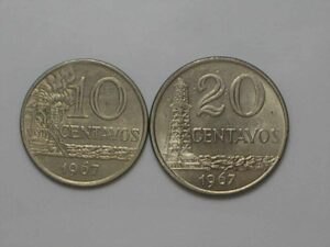 10 e 20 Centavos - 1967 - Índio - S/Fc