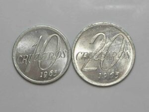 10 e 20 Cruzeiros - 1965 / Mapa - Flor de cunho