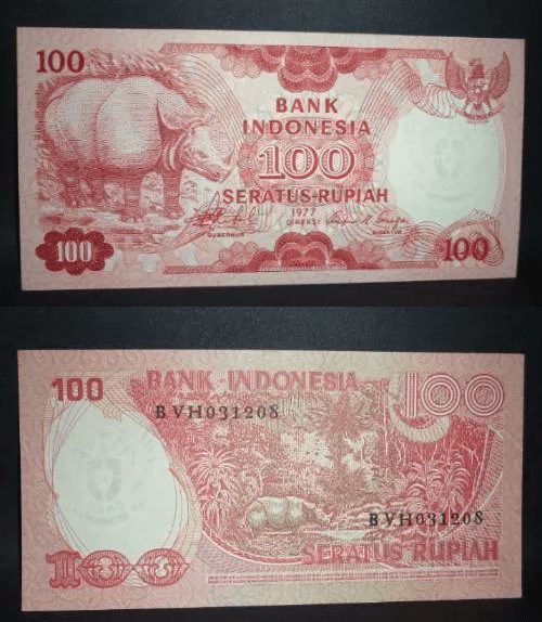 100 rupias indonesia fe Casa do Colecionador