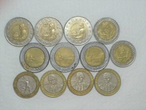 12 Moedas bimetais) 3xEcuador - 2010 + 3xItalia - 2x82 - 87 + 2xArgentina - 1995 + 2xPortugal - 89 - 2x90 + 1 França -1991 / m150