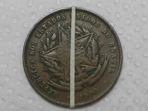 20 Réis - 1900 / Variante Reverso Inclinado - Rara nessa moeda e data / m170