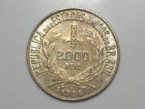 2.000 Réis - 1924 / Mocinha / Prata / Sob/Fc