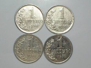 4 moedas 1 Cruzeiro - 1970 / Soberbas
