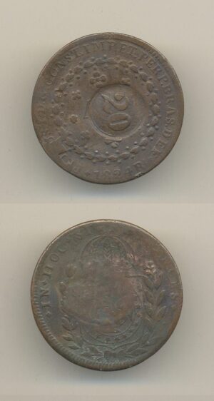 40 RÉIS 1824R. CAR. DE 20 .