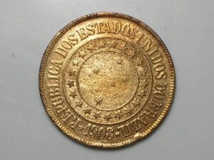 40 Reis 1908 Bronze Republica Mbc