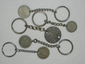 5 chaveiros Moedas do Brasil / c.210a