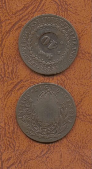 80 RÉIS 1824R COM CARIMBO DE 40 .