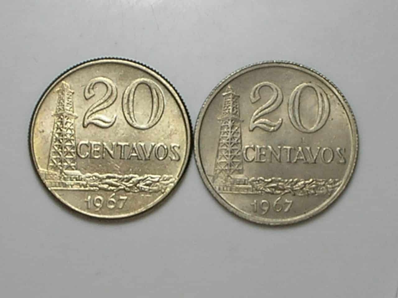 Disco fino e disco grosso = 20 Centavos - 1967 - Índio - Serrilhadas / Soberbas
