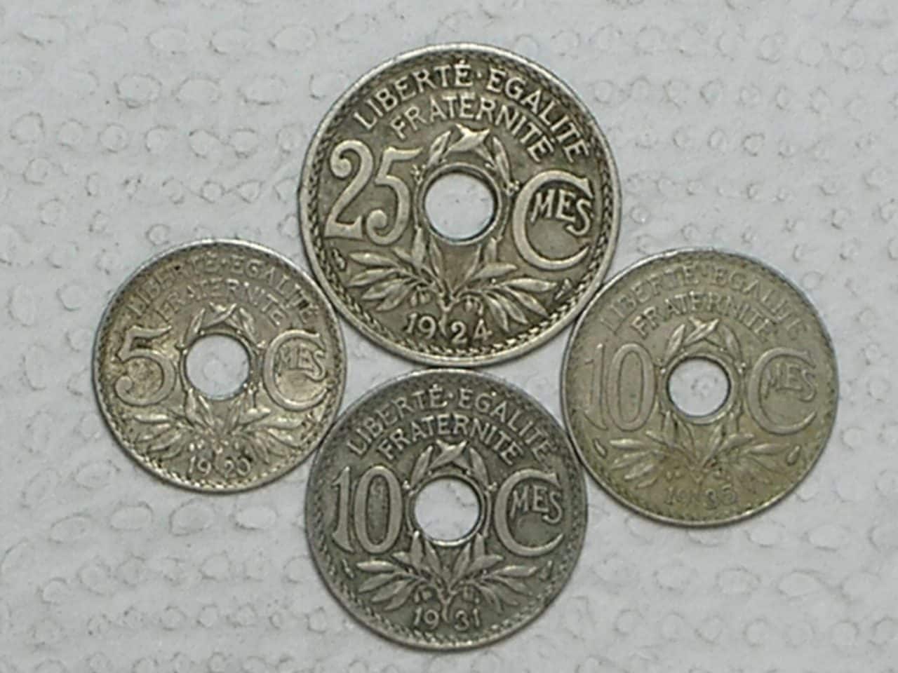 França) 5 /10 / 25 Centimes - 1920 / 1931 / 1935 / 1924 / m150