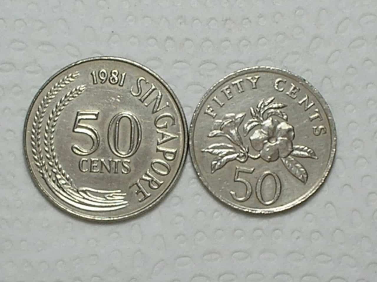 Singapura) 50 Cents - 1981 / 1985 / m150