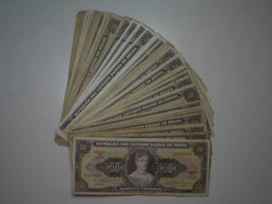50 cedulas com erro de impressão MINSTRO da fazenda / 50 cruzeiros C-115 - 116 - P. Isabel / Mbc / Atualmente são Peças difíceis de aparecer - 097097