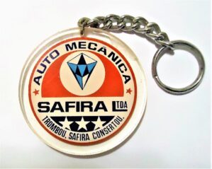 Chaveiro Antigo Acrilico - Auto Mecanica Safira - São Paulo - SP - Anos 70