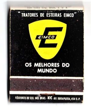 Antiga Caixa De Fosforos Tratores de Esteiras Eimco - Anos 50
