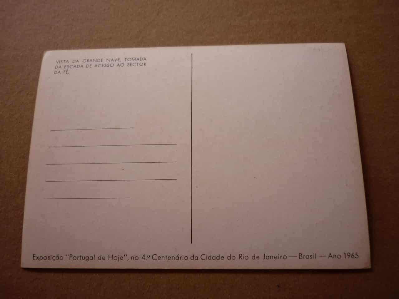 CARTÃO POSTAL EXPOSIÇÃO PORTUGAL,RJ . CARTÃO POSTAL EXPOSIÇÃO PORTUGAL,RJ .