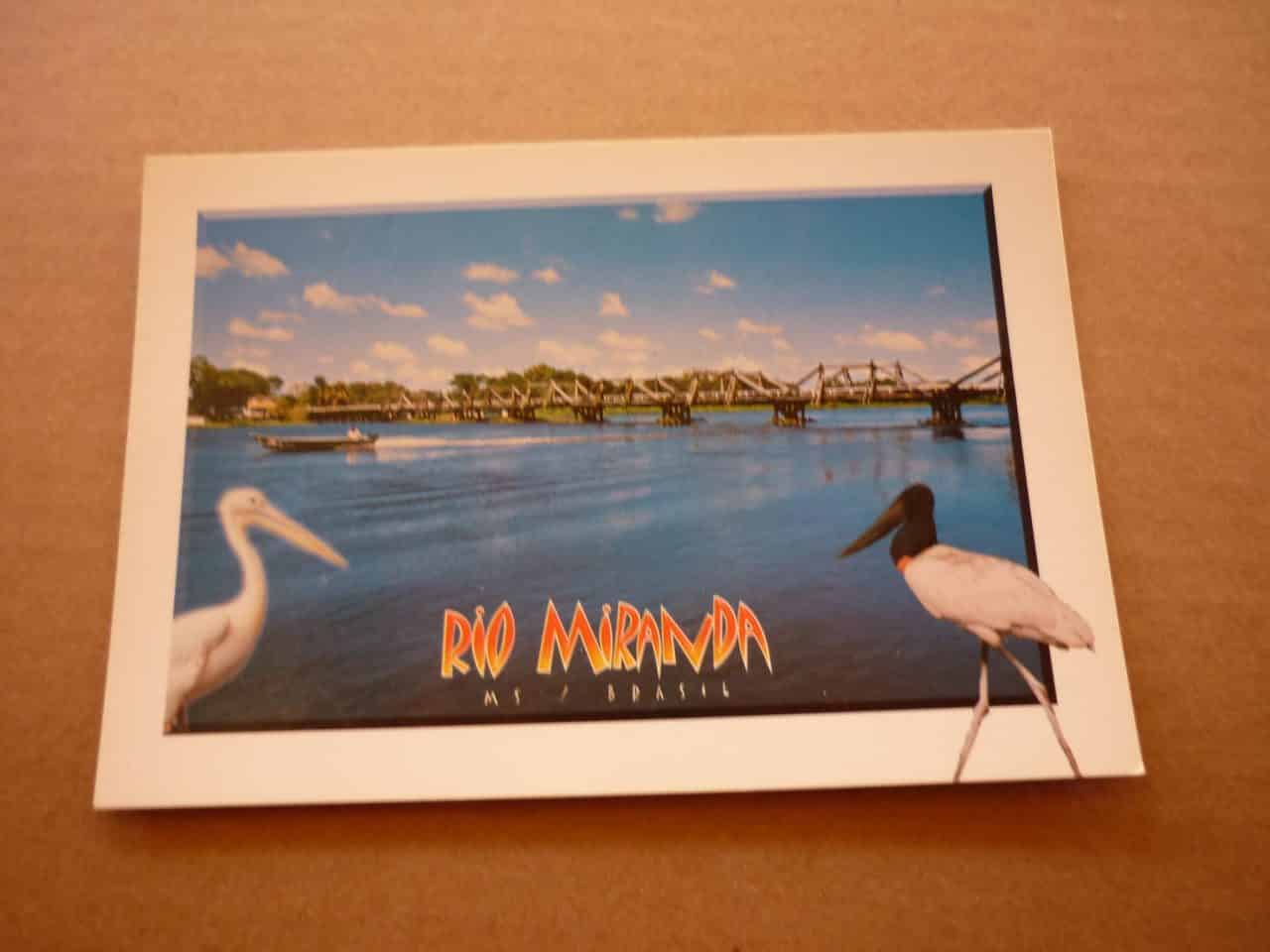 CARTÃO POSTAL PONTE SOBRE O RIO MIRANDA .