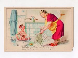 Cartao Postal Tipografico - Humor - Série Onça Nº 1 - Cromocart - Anos 50