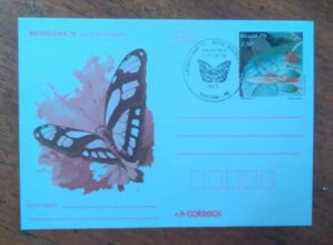 Filatelia Bilhete Postal Brasiliana 79 / Borboletas / Curitiba.
