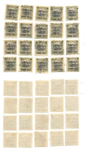 LOTE COM 20 SELOS CARIMBO SERVIÇO AÉREO .