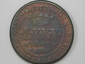 Lxxx Réis - 1822 - Rio /// 67 Pérolas / Disco grosso - Serrilhada / Mbc / Num. do catalogo 526a / m260