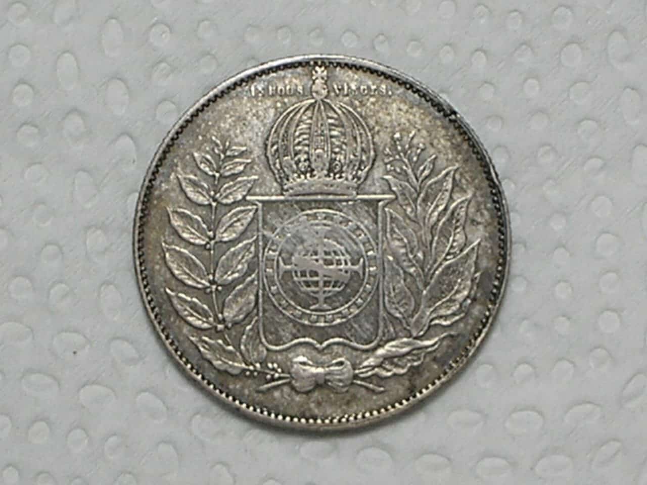 | Casa do Colecionador 1000 Reis 1850 Imperio De Petrus 2o Cunho Raso Prata M2002