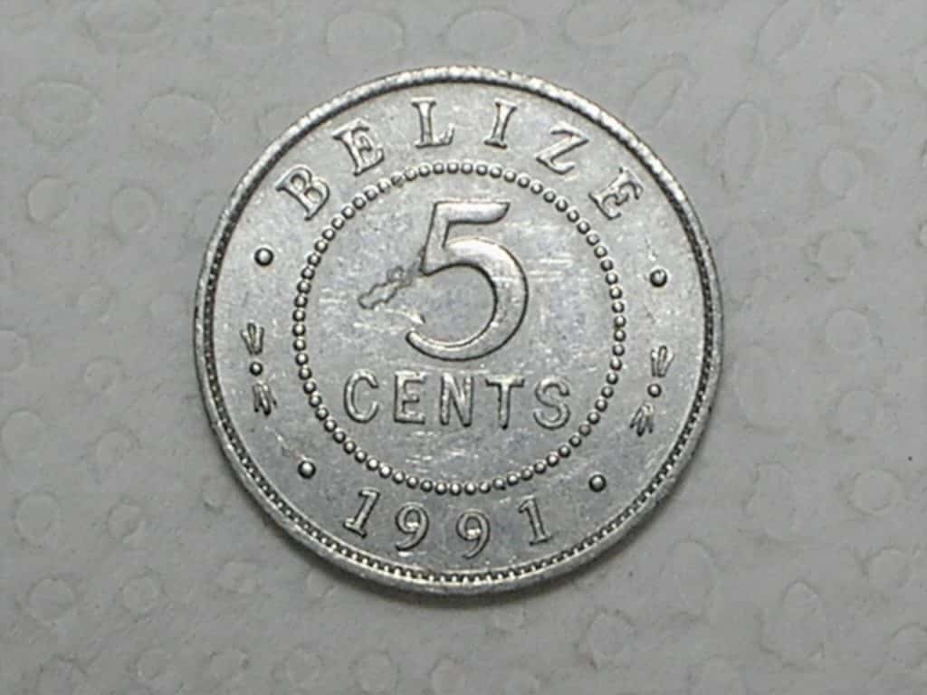 Belize) 5 Cents - 1991 / Sob / m280