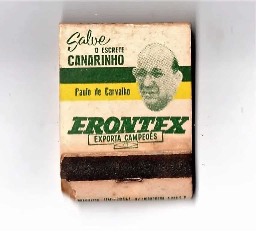 Caixa De Fosforos Erontex Copa Mundo 1962 - Paulo Machado de Carvalho