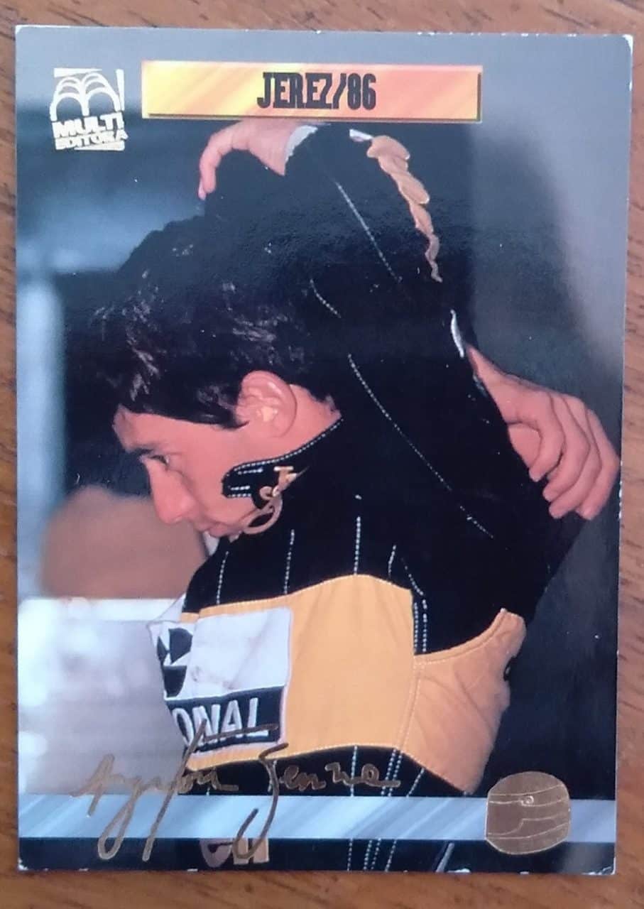 Cartão Coleção Ayrton Senna Multi Editora 28 / 1986 Espanha.