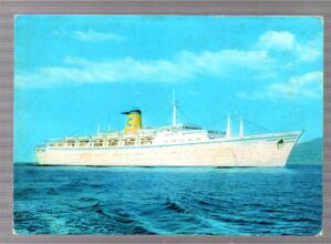 Cartão Postal Navio T/S Flavia – Linea C – Anos 60