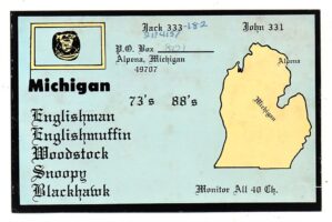 Cartão Postal - Radio Amador - Faixa do Cidadão - Alpena - Michigan - USA - Anos 70