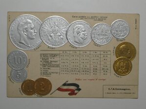 Raro Cartao Postal Tema A Numismatica C Moedas Da Alemanha