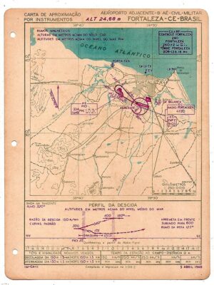 Antiga Carta De Aproximação E Pouso – Aeroporto Adjacente de Fortaleza - CE – 1948