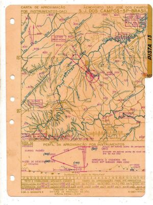 Antiga Carta De Aproximação E Pouso – Aeroporto de São Jose dos Campos - SP - 1950