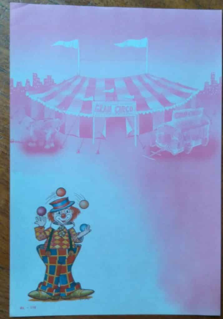 Papel de Carta Decorado Médio / BL 119 / Palhaço Malabarista.