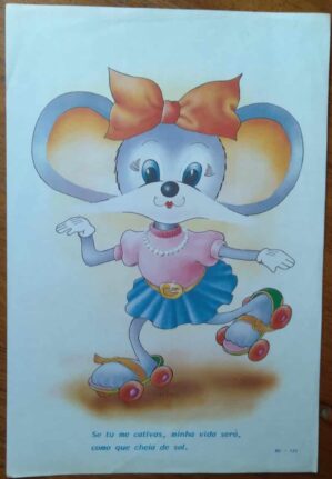 Papel de Carta Decorado Médio / BL123 / Ratinha com skate.