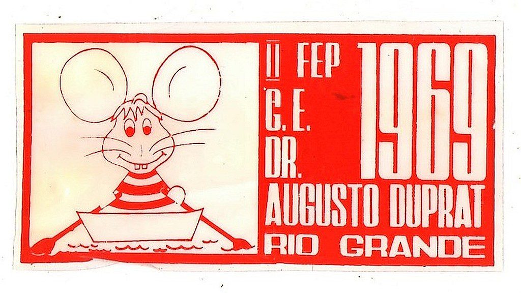 Plastico Adesivo - Topo Gigio - G.E. Dr. Augusto Duprat - Rio Grande - RS - 1969